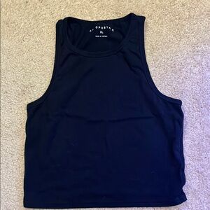 Aeropostale Black Fitted Crop Tank Top
